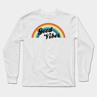 Good Vibes Black Rainbow Long Sleeve T-Shirt